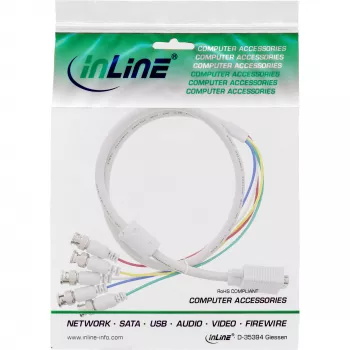Cabo VGA BNC InLine, 5x BNC / HD 15 macho, 5 m