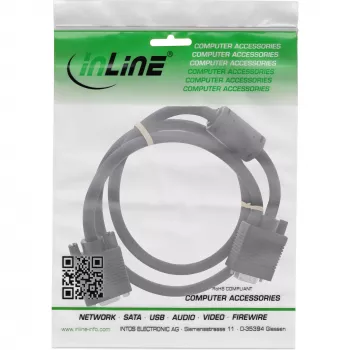 Cabo de extensão S-VGA InLine 15HD macho/fêmea preto, 0,3 m