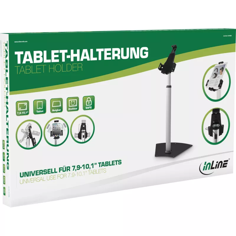 Suporte de tablet InLine em alumínio com fecho, universal para 7,9