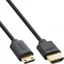 Cabo HDMI Ultra High Speed fino InLine AM/CM 8K4K dourado preto 1,5m