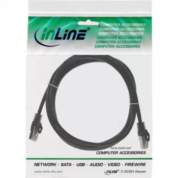 Cabo de rede SF/UTP Cat.5e InLine preto 0,25m