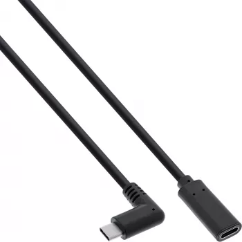 Cabo USB 3.2 Gen.1x2 InLine 35782 ficha USB-C angular / conector fêmea preto 2m