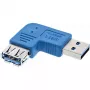 Adaptador USB 3.0 Type-A macho / Type-A fêmea angular à esquerda 90° InLine 35300M