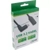 Cabo USB 3.2 Gen.1x2 InLine, ficha USB-C angular / conector fêmea, preto, 1m
