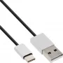 Cabo USB 2.0 InLine, ficha USB-C / ficha USB-A, preto/alu, flexível, 5m