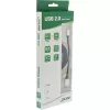 Cabo Micro-USB 2.0 em espiral InLine, Type-A/Micro-B M/M, preto/alu, flexível 3 m