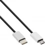Cabo USB 2.0 InLine, ficha USB-C / ficha Micro-B, preto/alu, flexível, 0,5m