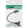 Cabo com flange InLine USB 3.2 C fêmea / fêmea, preto, 0,20 m