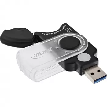 Leitor de cartões móvel InLine USB 3.0, para SD/SDHC/SDXC, microSD