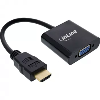 Cabo conversor InLine HDMI para VGA com áudio, conversor de vídeo ativo, preto