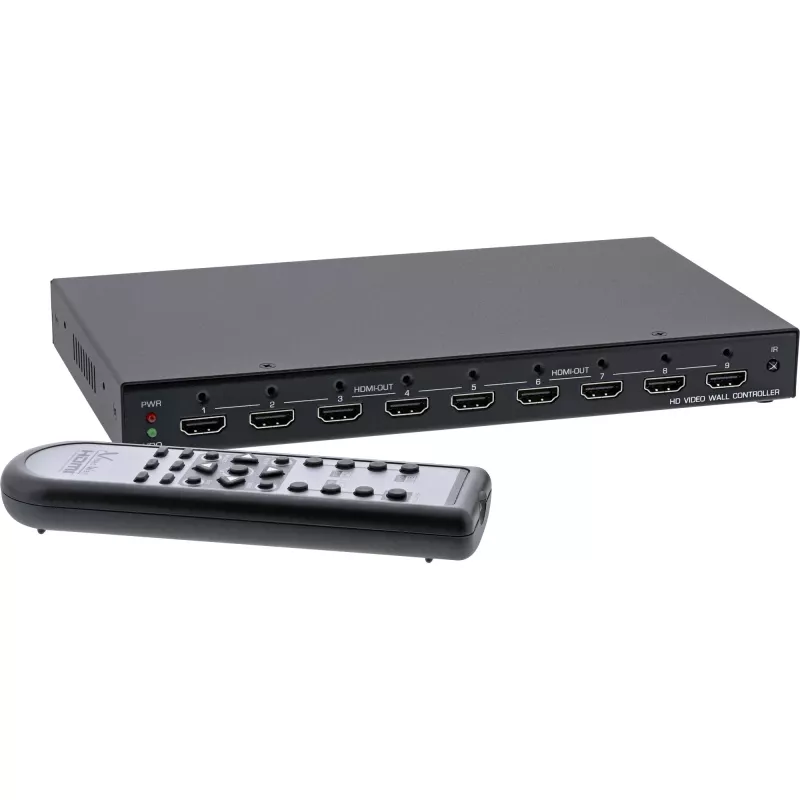 Controlador de videowall HDMI InLine 1 para 9, Full-HD