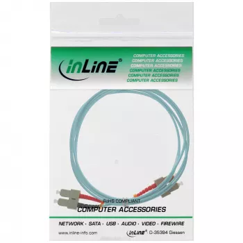 Cabo de fibra ótica duplex InLine SC/SC 50/125µm OM3 20m