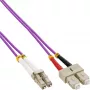 Cabo de fibra ótica duplex InLine LC/SC 50/125µm OM4 25m