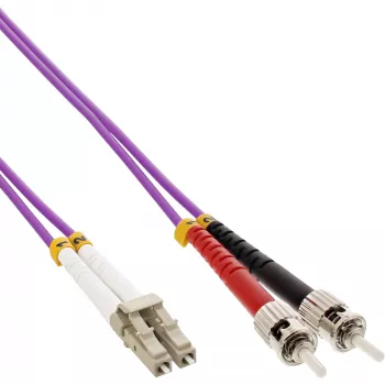 Cabo de fibra ótica duplex InLine LC/ST 50/125 µm OM4 15 m