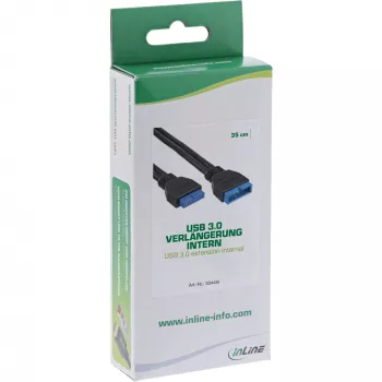 Extensão USB 3.0 InLine header interno ficha/conector fêmea 33448I 0,35 m
