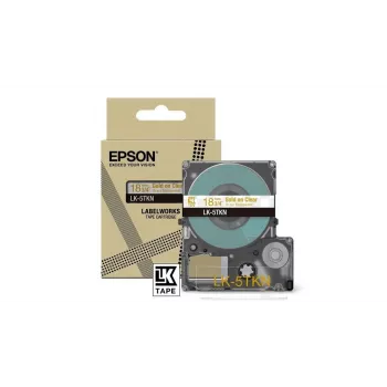 Fita de etiquetas Epson LK-5TKN dourado transparente 1,8 cm térmica jato de tinta