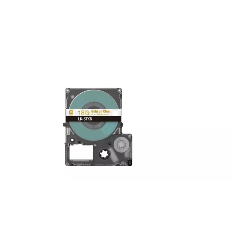 Fita de etiquetas Epson LK-5TKN dourado transparente 1,8 cm térmica jato de tinta
