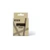 Fita de etiquetas Epson LK-6BKP preto dourado 2,4 cm transferência térmica