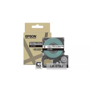 Fita de etiquetas Epson LK-5TBJ preto transparente 1,8 cm