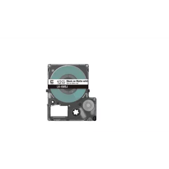 Fita de etiquetas Epson LK-4WBJ preto branco transferência térmica 1,2 cm