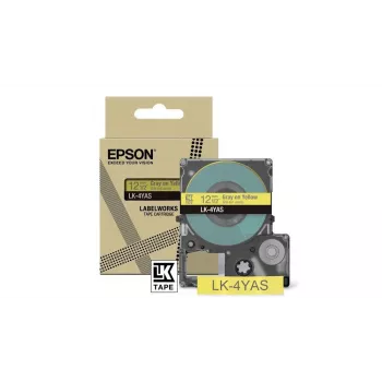 Fita de etiquetas Epson LK-4YAS cinzento amarelo transferência térmica 1,2 cm