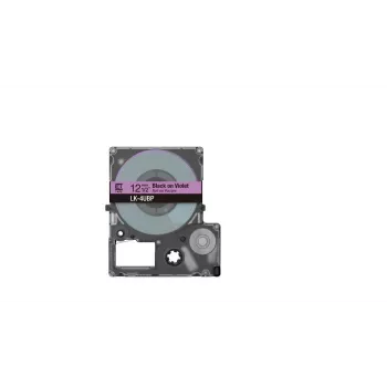 Fita de etiquetas Epson LK-4UBP preto roxo impressão térmica 1,2 cm