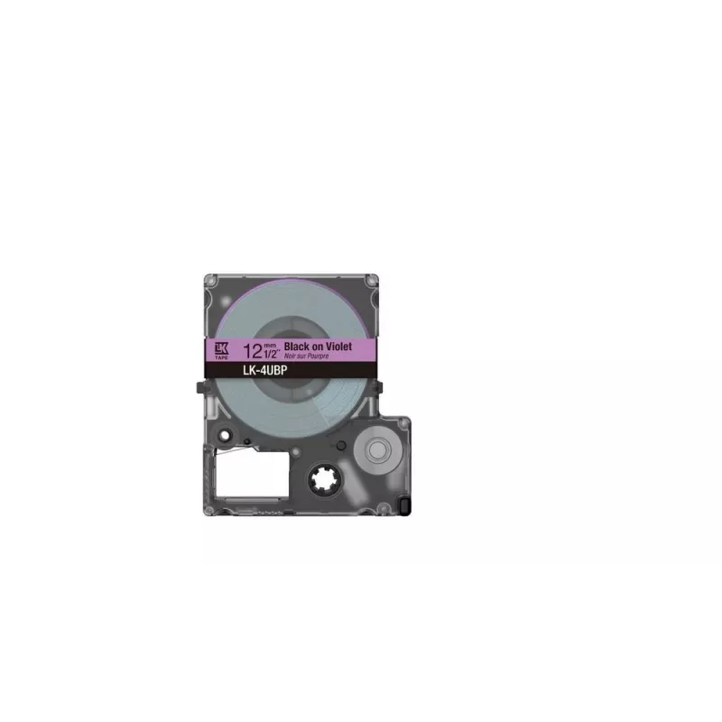 Fita de etiquetas Epson LK-4UBP preto roxo impressão térmica 1,2 cm