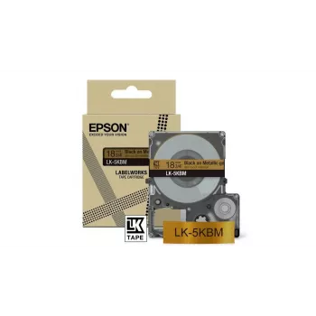 Fita de etiquetas Epson LK-5KBM preto dourado transferência térmica 1,8 cm
