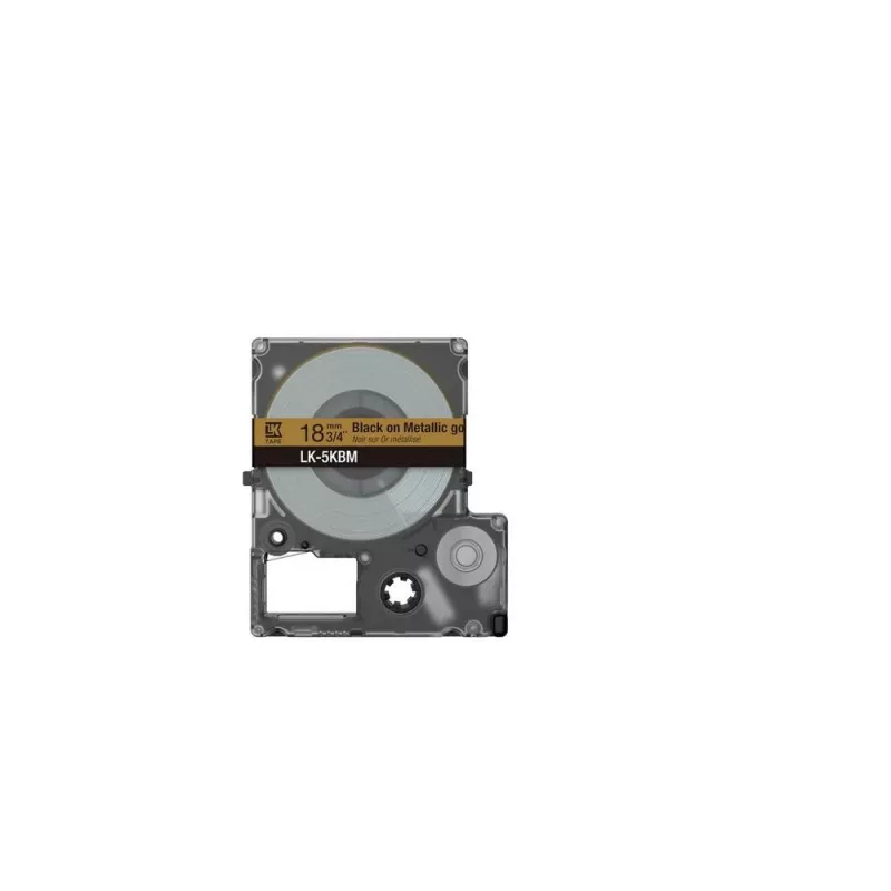 Fita de etiquetas Epson LK-5KBM preto dourado transferência térmica 1,8 cm