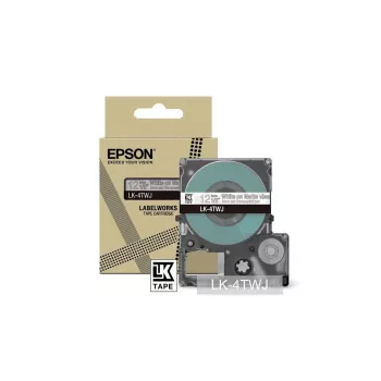 Fita de etiquetas Epson LK-4TWJ preto transparente transferência térmica 1,2 cm