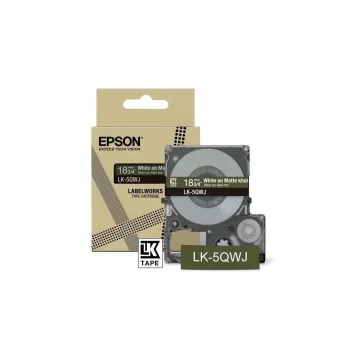 Impressora de etiquetas Epson LK-5QWJ caqui branco transferência térmica 1,8 cm