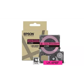 Fita de etiquetas Epson LK-4PBF preto rosa transferência térmica 1,2 cm