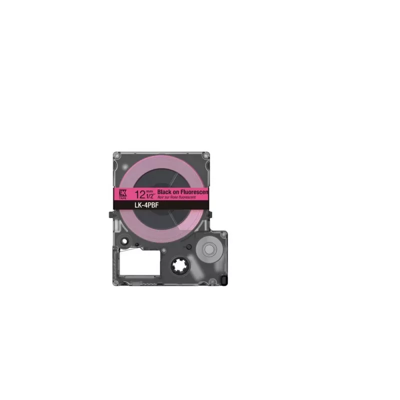 Fita de etiquetas Epson LK-4PBF preto rosa transferência térmica 1,2 cm