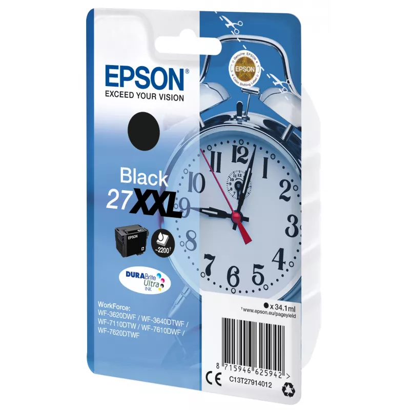 Epson embalagem individual preto 27XXL tinta DURABrite Ultra