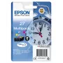 Epson Alarm clock Multipack 3 cores 27 tinta DURABrite Ultra, ciano, magenta, amarelo, tinta pigmentada, 3,6 ml, 1 unid., 300 páginas, multipack