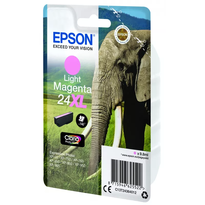 Epson Elephant Singlepack magenta claro 24XL tinta Claria Photo HD