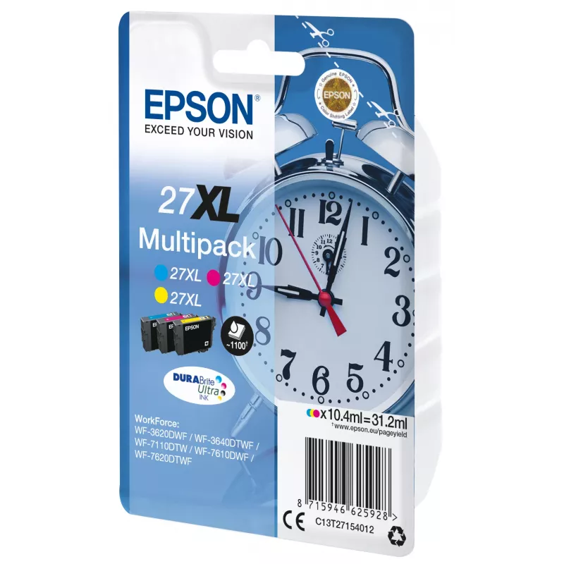 Epson Wecker multipack 3 cores 27XL tinta DURABrite Ultra