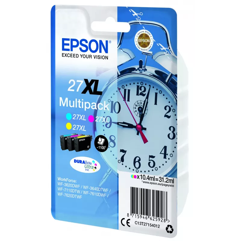 Epson Wecker multipack 3 cores 27XL tinta DURABrite Ultra