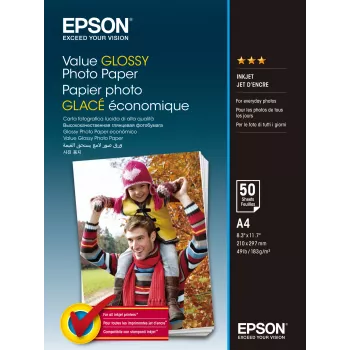 Papel fotográfico Epson Value Glossy - A4 - 20 folhas