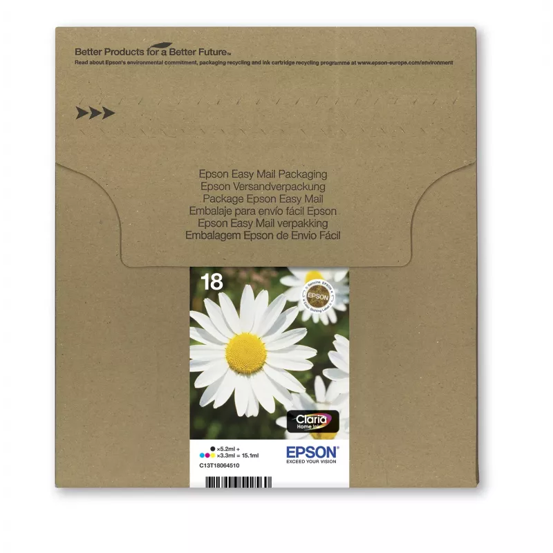 Cartucho Epson T1806 Easy Mail Packaging preto amarelo ciano magenta