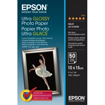 Papel fotográfico ultra brilhante Epson - 10x15cm - 50 folhas