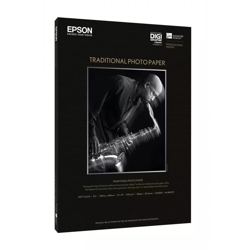 Papel fotográfico tradicional Epson, DIN A2, 330 g/m², 25 folhas