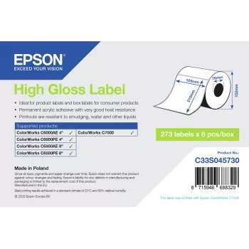 Etiqueta de impressora Epson C33S045730 branco etiqueta de impressora autoadesiva