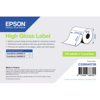 Etiqueta para impressora de etiquetas Epson C33S045728 branco etiqueta autoadesiva para impressora de etiquetas