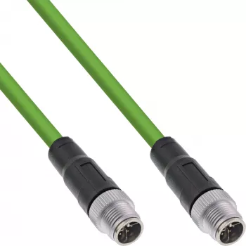 Cabo de rede industrial InLine, M12 8 pinos codificação X macho/macho, Cat.6A PUR 2m