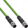 Cabo de rede industrial InLine, M12 4 pinos codificação D macho/macho, PUR 20m