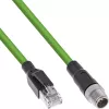 Cabo de rede industrial InLine, M12 8 pinos codificação X para macho RJ45, Cat.6A PUR 3m