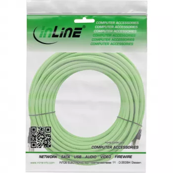 Cabo de rede industrial InLine, M12 8 pinos codificação X para macho RJ45, Cat.6A PUR 10 m