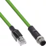 Cabo de rede industrial InLine, M12 4 pinos codificação D macho para RJ45, PUR 5 m