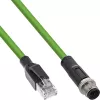 Cabo de rede industrial InLine, M12 4 pinos D-codificado ficha macho para RJ45, PUR 3m
